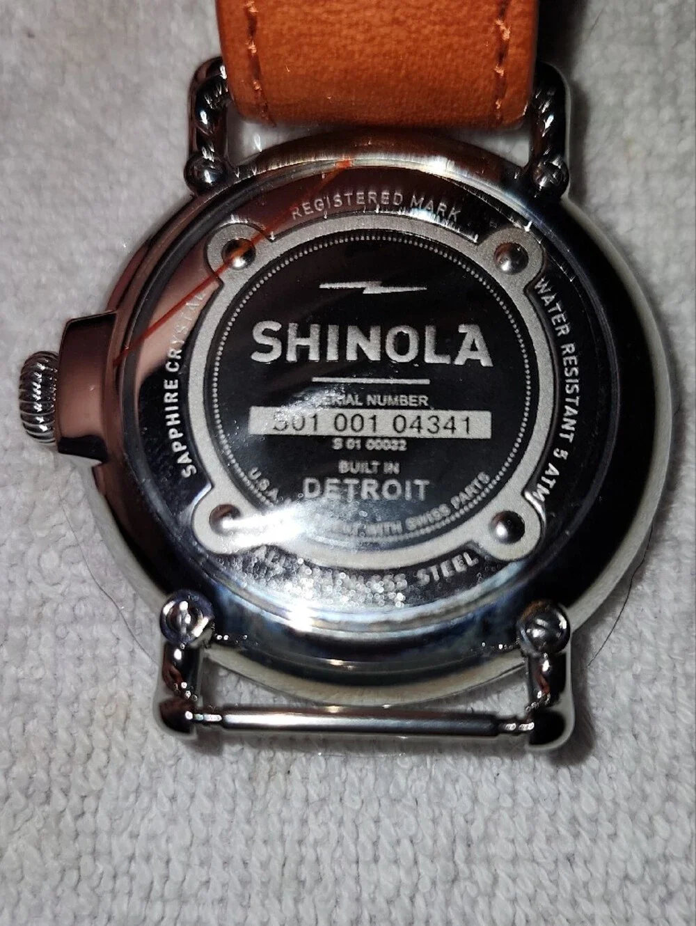 Shinola Argonite Orangish Brown Leather Strap Men's Watch